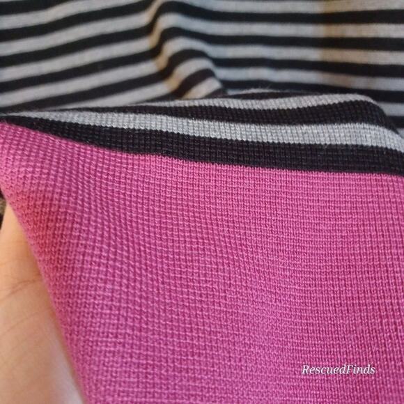 Eliza J Missy Sweater Dress Striped Black Grey Pink - XL - Picture 8 of 8